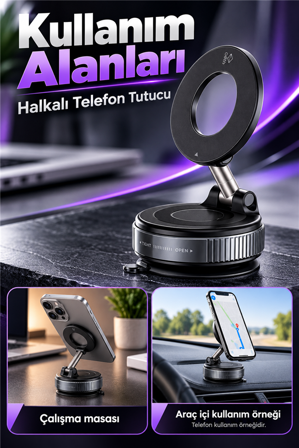 Mucit Home Mıknatıslı Telefon Tutucu 360 Dönebilen Ayarlanabilir Araç Içi Tutucu Magsafe Uyumlu
