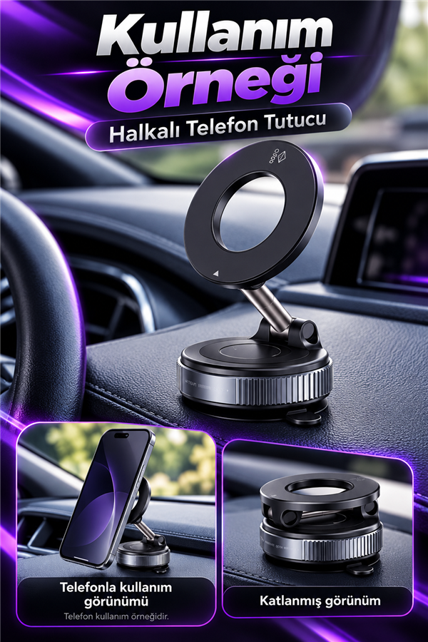 Mucit Home Mıknatıslı Telefon Tutucu 360 Dönebilen Ayarlanabilir Araç Içi Tutucu Magsafe Uyumlu