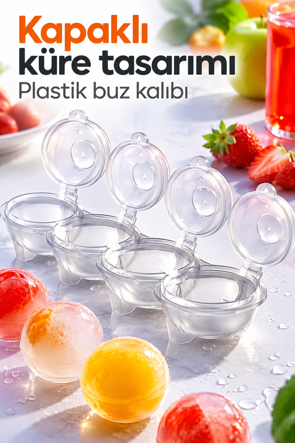 Mucit Home Küre Buz Top Kalıbı Küre Buz Topu Kalıbı 2 Adet Yuvarlak Içecek Buz Topu Dondurucu