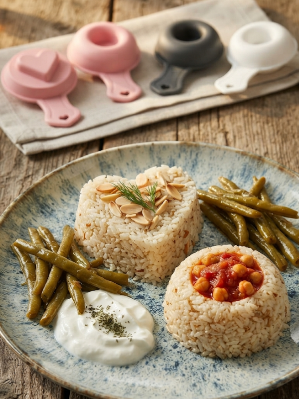 Mucit Home Pilav Tatlı Helva Sunum Kalıbı 2'li Kolay Şekil Veren Pratik Mutfak Kalıbı