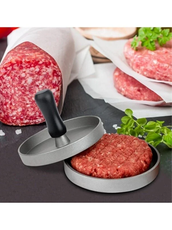 Mucit Home Paslanmaz Çelik Hamburger Köfte Yapma Pres Aparatı Çelik Burger Köfte Kalıbı