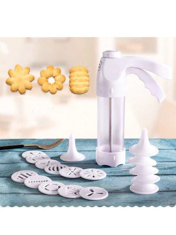 Mucit Home Pratik Kurabiye Ve Bisküvi Yapma Makinesi 18 Parça Krema, Kurabiye Pasta Şekillendirici Pompa Seti