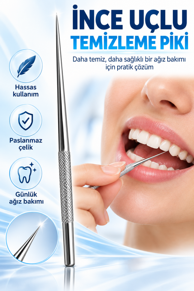 Mucit Home 7 Parça Paslanmaz Çelik Ağız Diş Tartar Sökücü Temizlik Bakım Seti