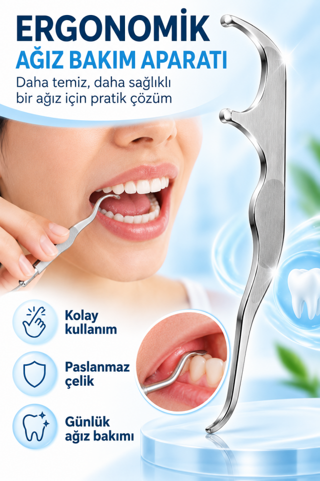 Mucit Home 7 Parça Paslanmaz Çelik Ağız Diş Tartar Sökücü Temizlik Bakım Seti