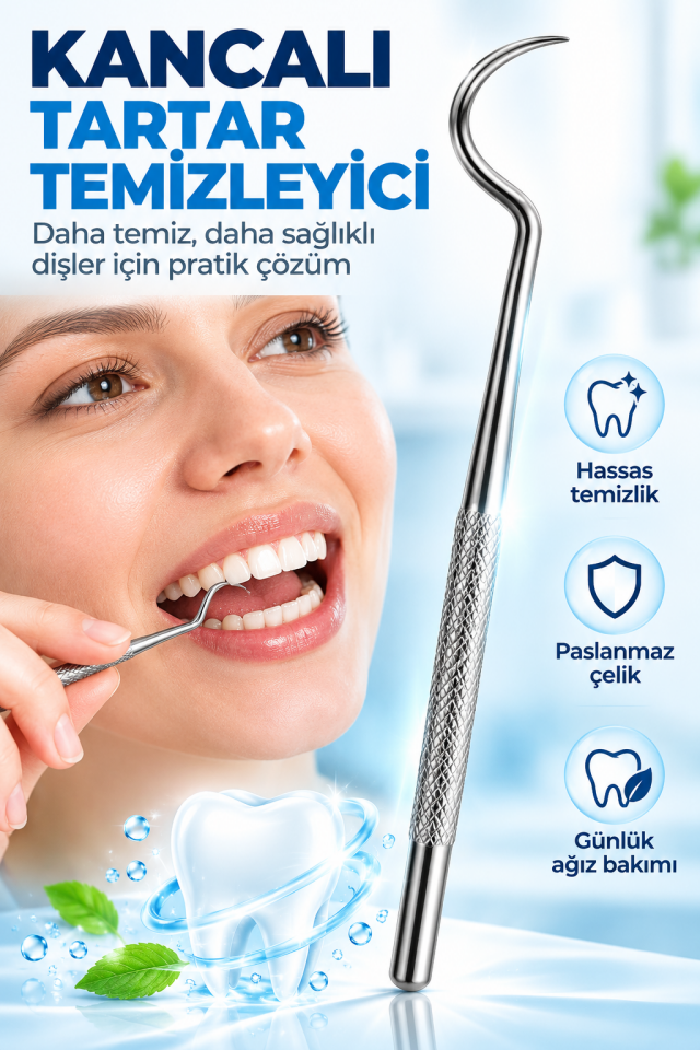 Mucit Home 7 Parça Paslanmaz Çelik Ağız Diş Tartar Sökücü Temizlik Bakım Seti