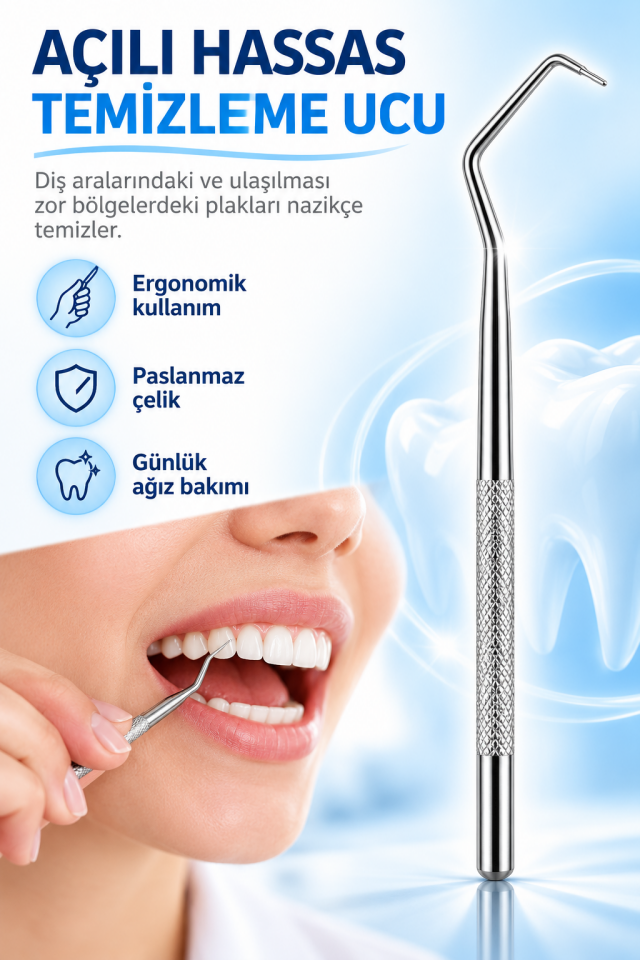 Mucit Home 7 Parça Paslanmaz Çelik Ağız Diş Tartar Sökücü Temizlik Bakım Seti