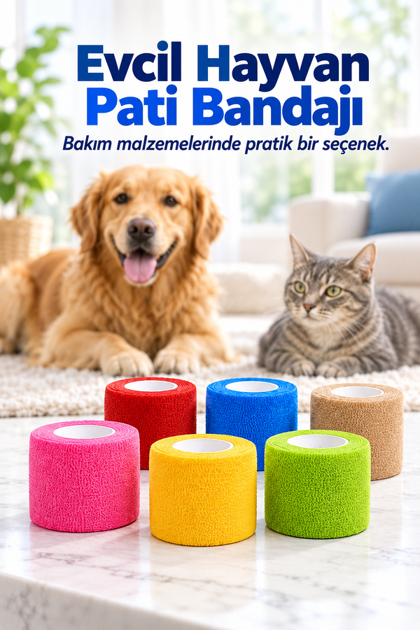 Mucit Home Kedi ve Köpek Pati Bandajı - Su Geçirmez - Kendinden Yapışkanlı
