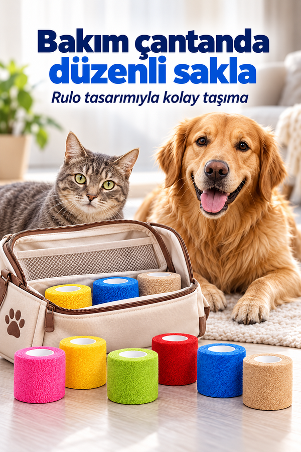 Mucit Home Kedi ve Köpek Pati Bandajı - Su Geçirmez - Kendinden Yapışkanlı