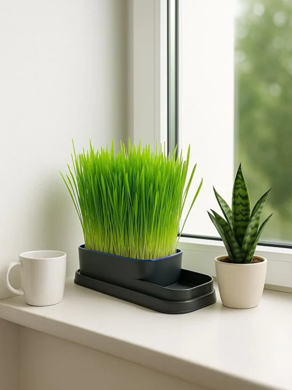 Mucit Home Topraksız Doğal Kedi Çim Yetiştirme Kabı