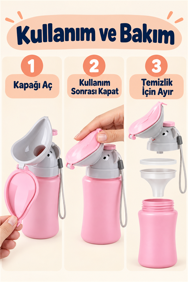 Mucit Home Taşınabilir Kız Çocuk Seyahat Pisuvar Çiş Lazımlık Bardak Acil Tuvalet Çiş Kabı Sızdırmazlık