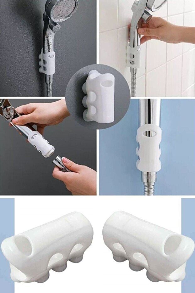 Mucit Home 1 Adet Duş Başlığı Tutucu Vantuzlu Vakumlu Silikon Başlık Tutucu Aparatı