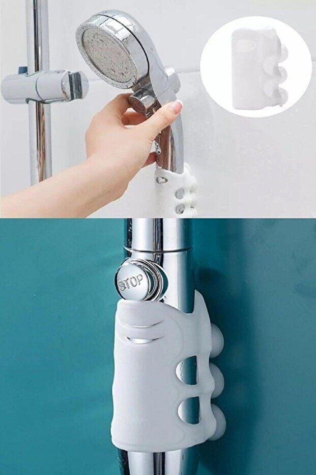 Mucit Home 1 Adet Duş Başlığı Tutucu Vantuzlu Vakumlu Silikon Başlık Tutucu Aparatı