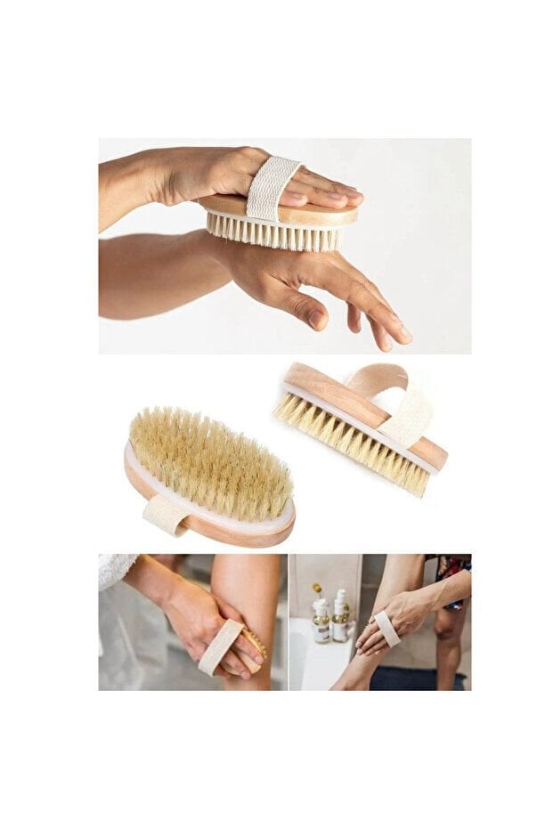 Mucit Home Hijyenik Selülit Karşıtı Doğal At Kılı Selülit Fırçası Doğal Vucüt Fırçası