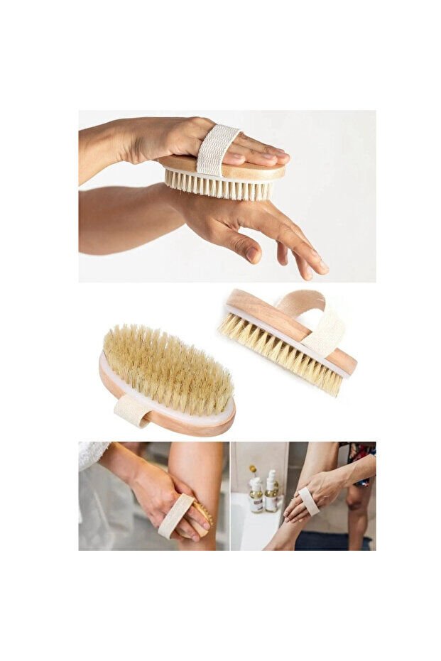 Mucit Home Hijyenik Selülit Karşıtı Doğal At Kılı Selülit Fırçası Doğal Vucüt Fırçası