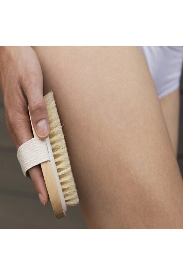 Mucit Home Hijyenik Selülit Karşıtı Doğal At Kılı Selülit Fırçası Doğal Vucüt Fırçası