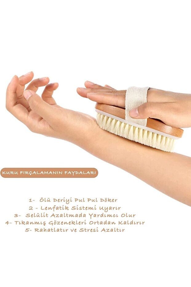 Mucit Home Hijyenik Selülit Karşıtı Doğal At Kılı Selülit Fırçası Doğal Vucüt Fırçası