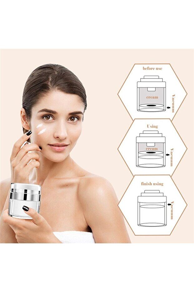 Mucit Home 1 Adet Şeffaf Krem Kutusu Doldurulabilir Pompalı Boş Krem Vücut Yağı Saklama Kutusu