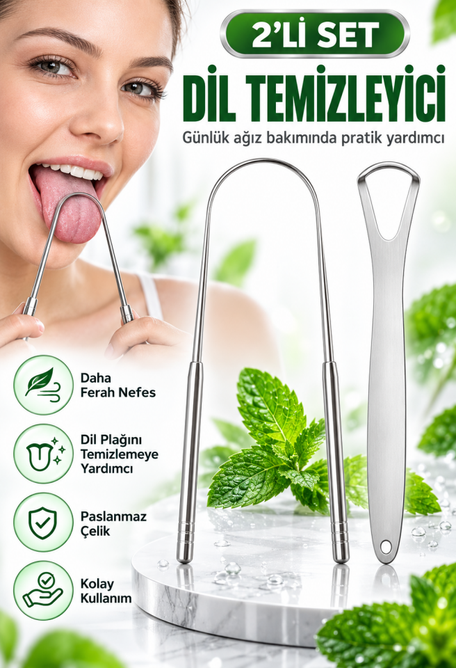 Mucit Home Dil Temizleyici Gümüş Ağız Bakım Dil Plak Temizleme Dil Sıyırıcı