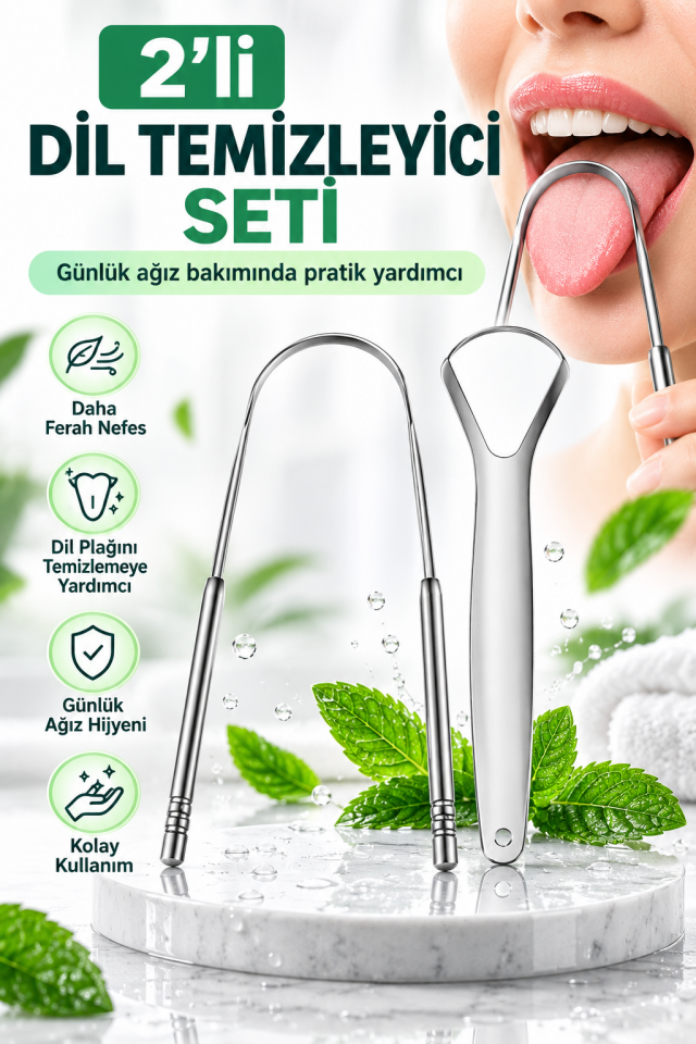 Mucit Home Dil Temizleyici Gümüş Ağız Bakım Dil Plak Temizleme Dil Sıyırıcı
