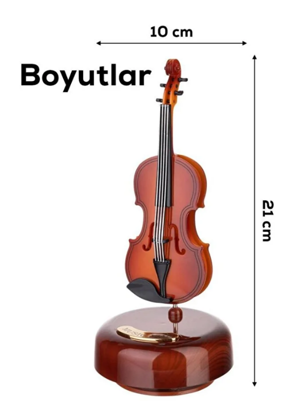 Mucit Home Hareketli Keman Müzik Kutusu - Nostaljik Keman Müzikli Dönence
