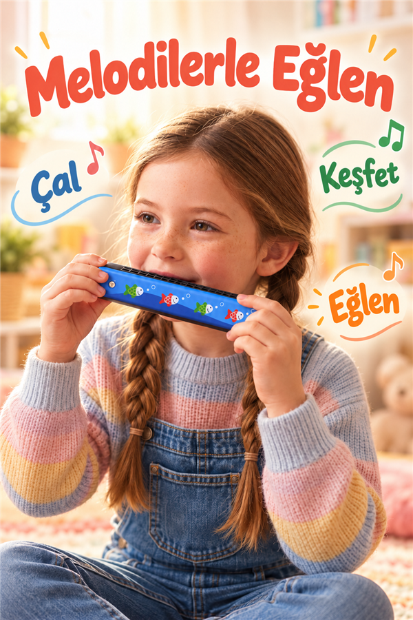 Mucit Home Ahşap Mızıka Nefes Egzersizi Çocuk Müzik Aleti - Okul Eğlence Hediye