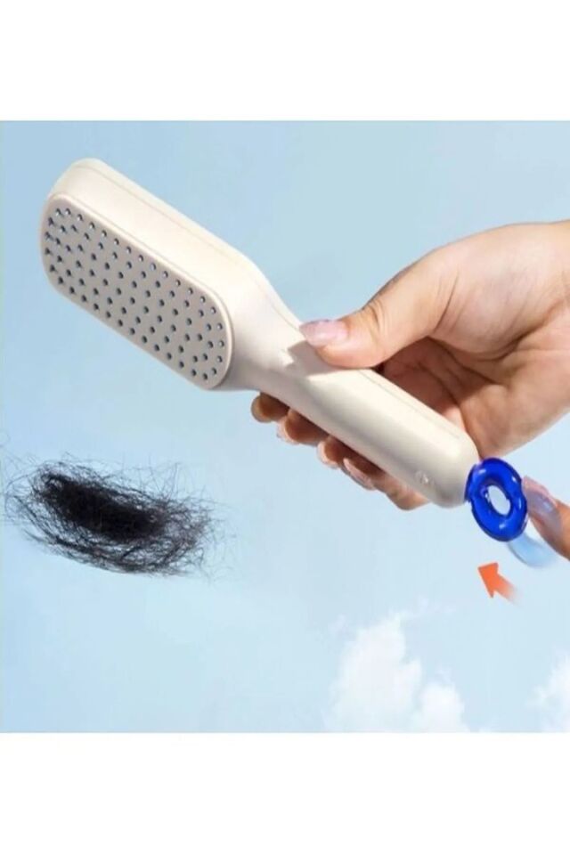 Mucit Home Kendi Kendini Temizleyen Otomatik Tuşlu Saç Tarağı Dolaşık Açıcı Anti-Statik Saç Tarağı