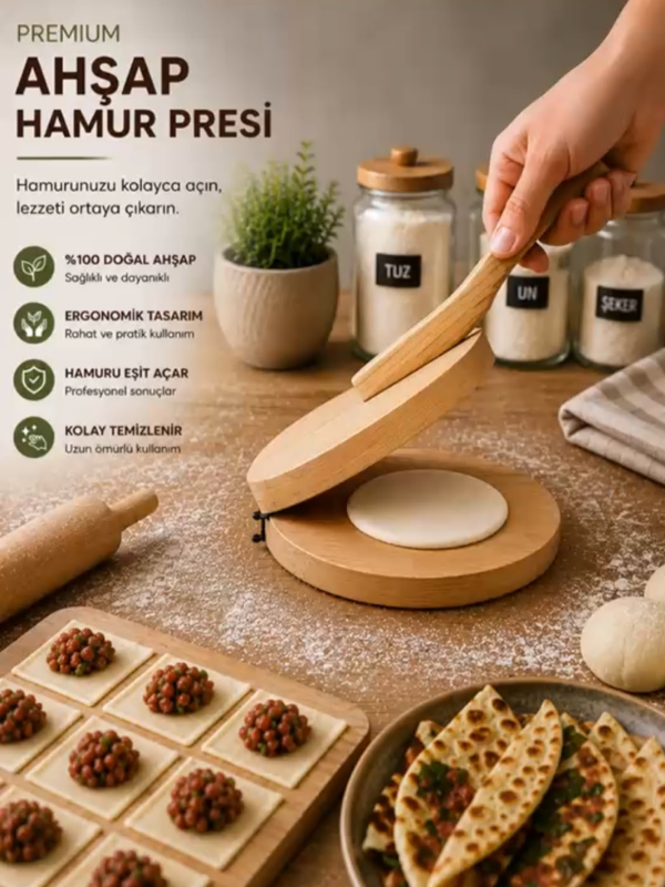 Mucit Home Ahşap Tortilla Press Aleti Taco Hamur Aleti Manuel Hamur Presleme Aracı Aleti