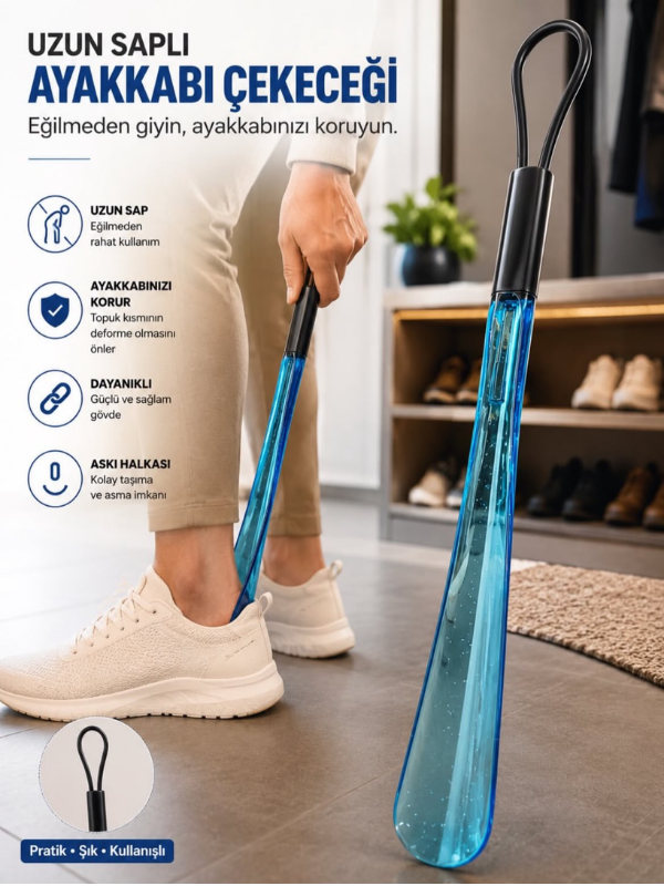 Mucit Home Ayakkabı Çekeceği Uzun Kullanım Sağlam Tasarım Renkli Şeffaf 1 Adet