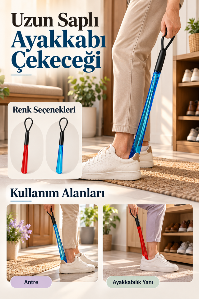 Mucit Home Ayakkabı Çekeceği Uzun Kullanım Sağlam Tasarım Renkli Şeffaf 1 Adet