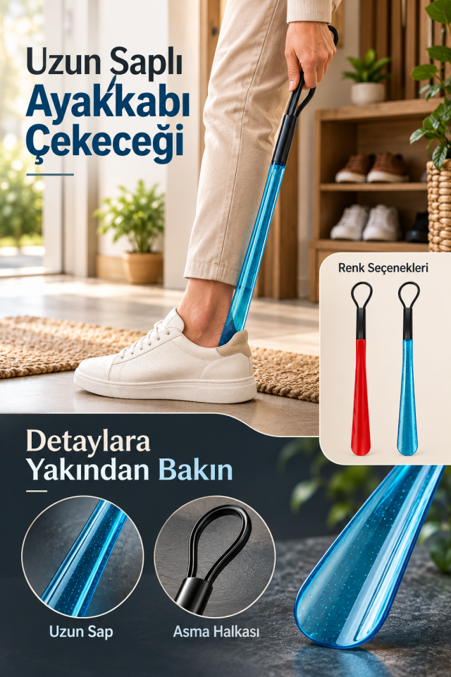 Mucit Home Ayakkabı Çekeceği Uzun Kullanım Sağlam Tasarım Renkli Şeffaf 1 Adet