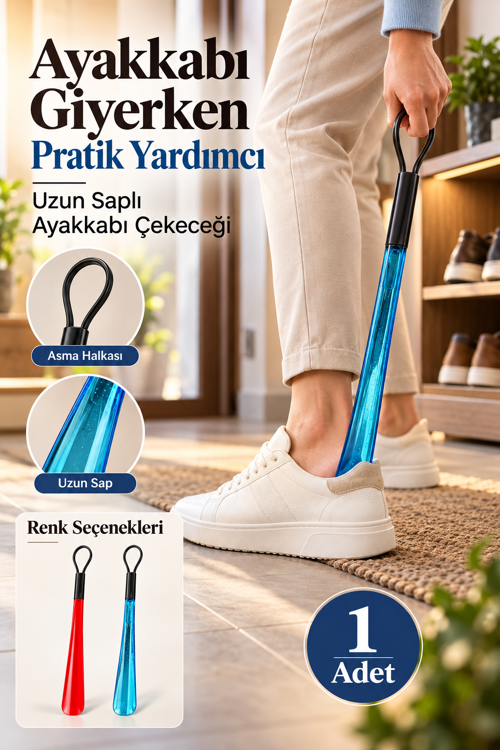 Mucit Home Ayakkabı Çekeceği Uzun Kullanım Sağlam Tasarım Renkli Şeffaf 1 Adet
