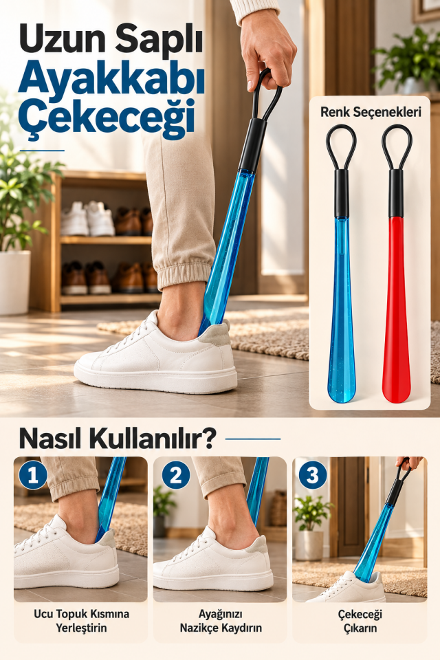Mucit Home Ayakkabı Çekeceği Uzun Kullanım Sağlam Tasarım Renkli Şeffaf 1 Adet