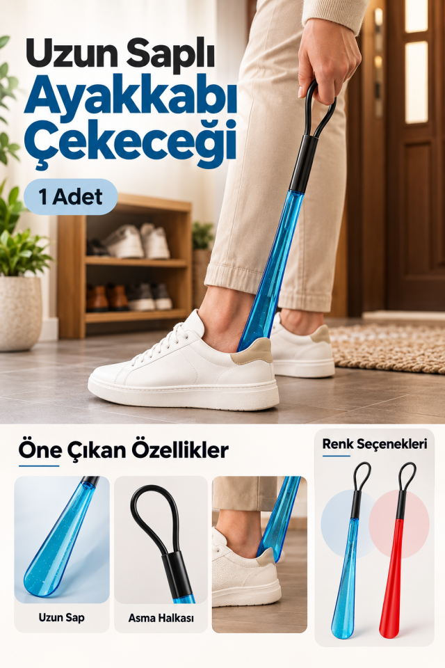 Mucit Home Ayakkabı Çekeceği Uzun Kullanım Sağlam Tasarım Renkli Şeffaf 1 Adet