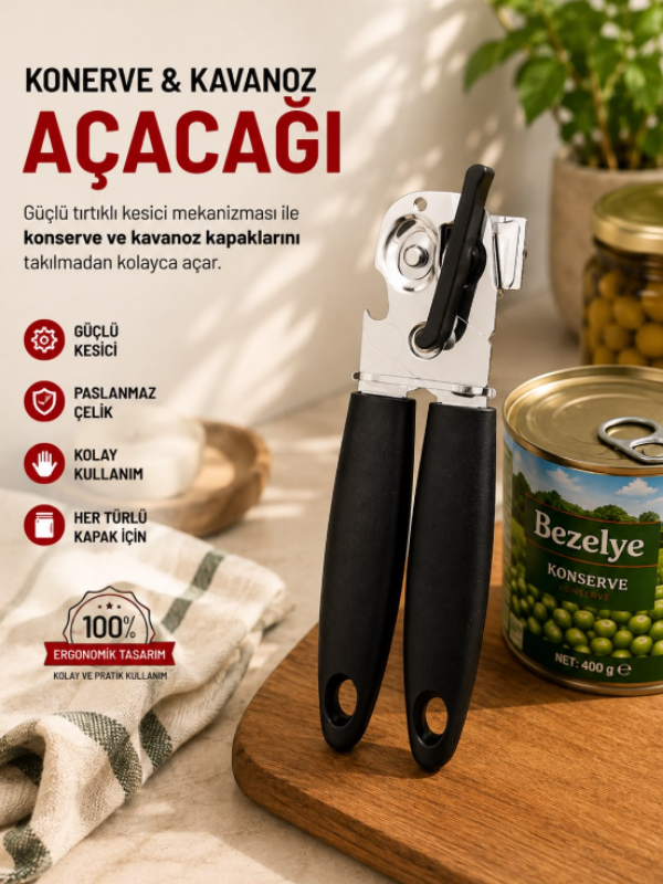 Mucit Home Plastik Saplı Kaymaz Konserve Kutu Ve Kavanoz Açacağı