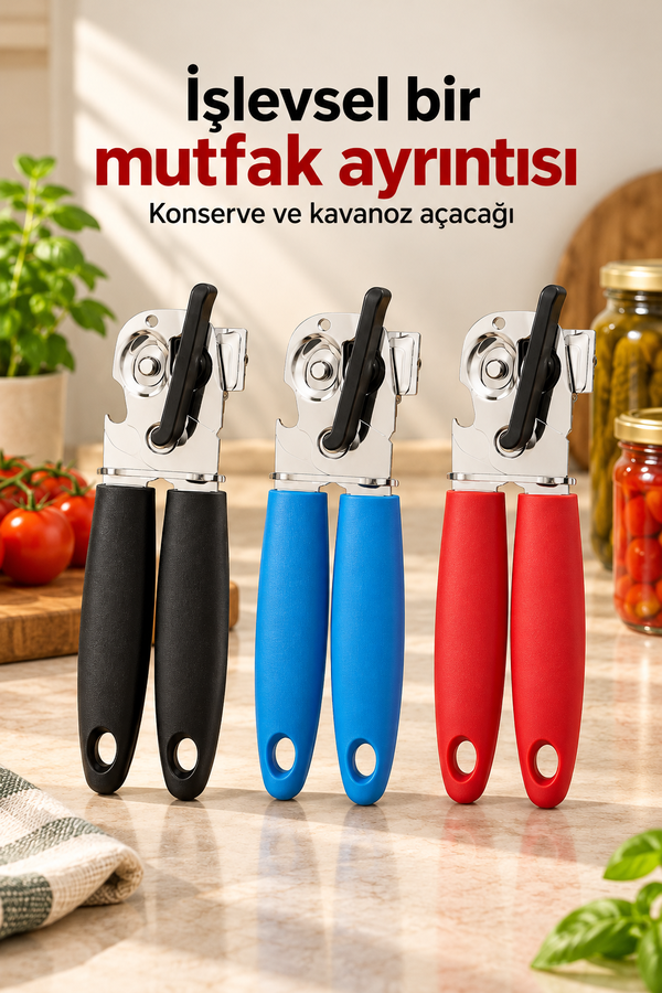 Mucit Home Plastik Saplı Kaymaz Konserve Kutu Ve Kavanoz Açacağı
