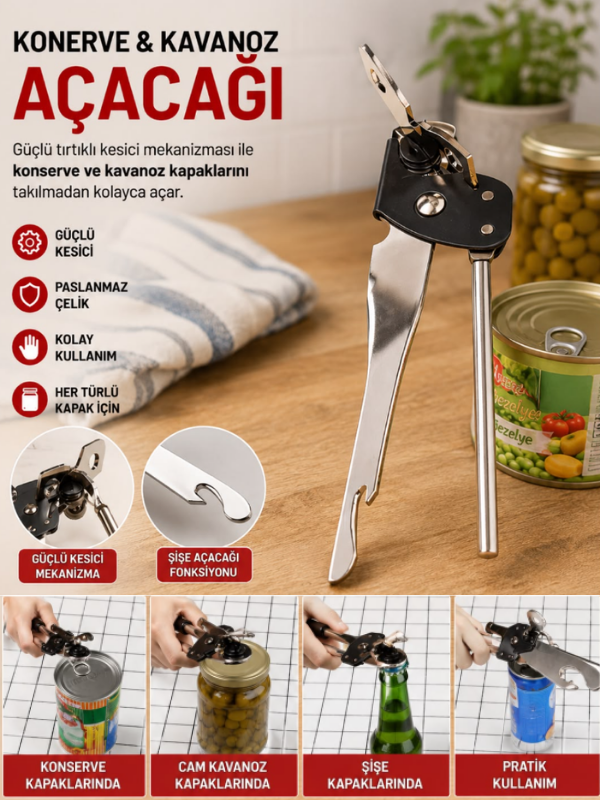 Mucit Home Konserve Kutu Ve Kavanoz Açacağı