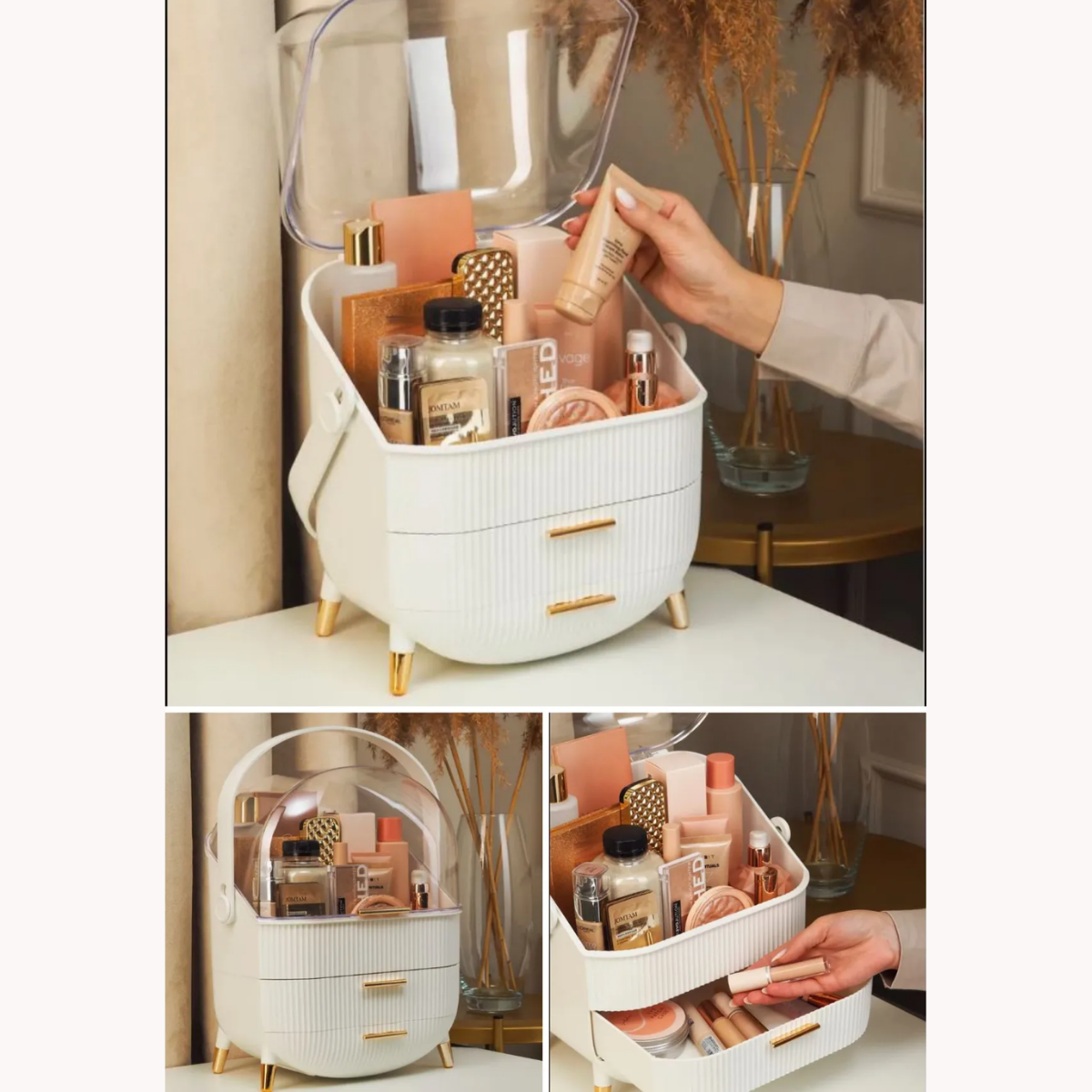 Mucit Home   Krem Çekmeceli Makyaj Kozmetik Düzenleyici Organizer Makyaj Kutusu