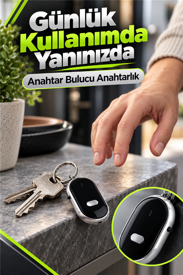 Mucit Home Anahtar Bulucu Anahtarlık Sese Duyarlı Işıklı Anahtarlık Aparat