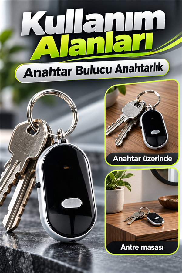 Mucit Home Anahtar Bulucu Anahtarlık Sese Duyarlı Işıklı Anahtarlık Aparat