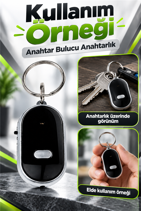 Mucit Home Anahtar Bulucu Anahtarlık Sese Duyarlı Işıklı Anahtarlık Aparat