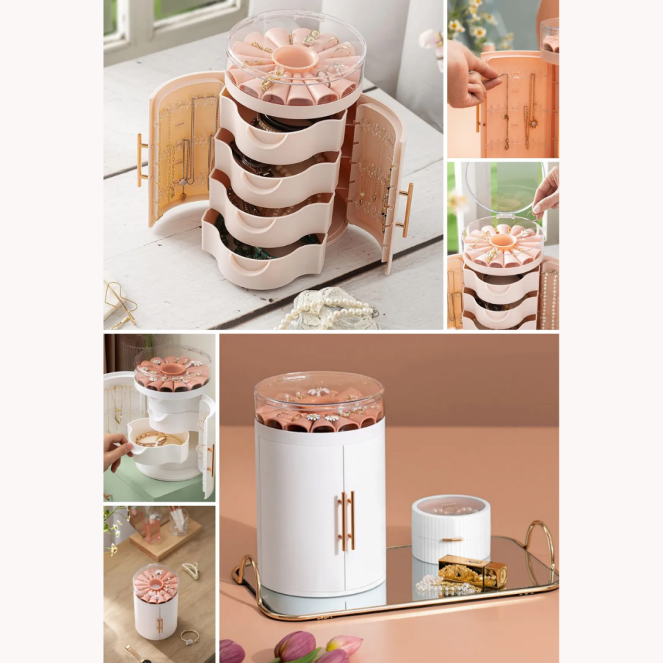 Mucit Home   Çekmeceli Kapaklı Askılı Takı Mücevherat Bijuteri Aksesuar Düzenleyici Organize