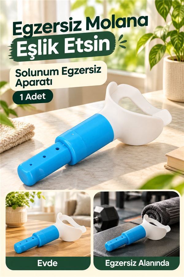 Mucit Home Portatif Kalın Solunum Egzersiz Eğitim Aparatı | Nefes Egzersiz Aparatı 11 cm