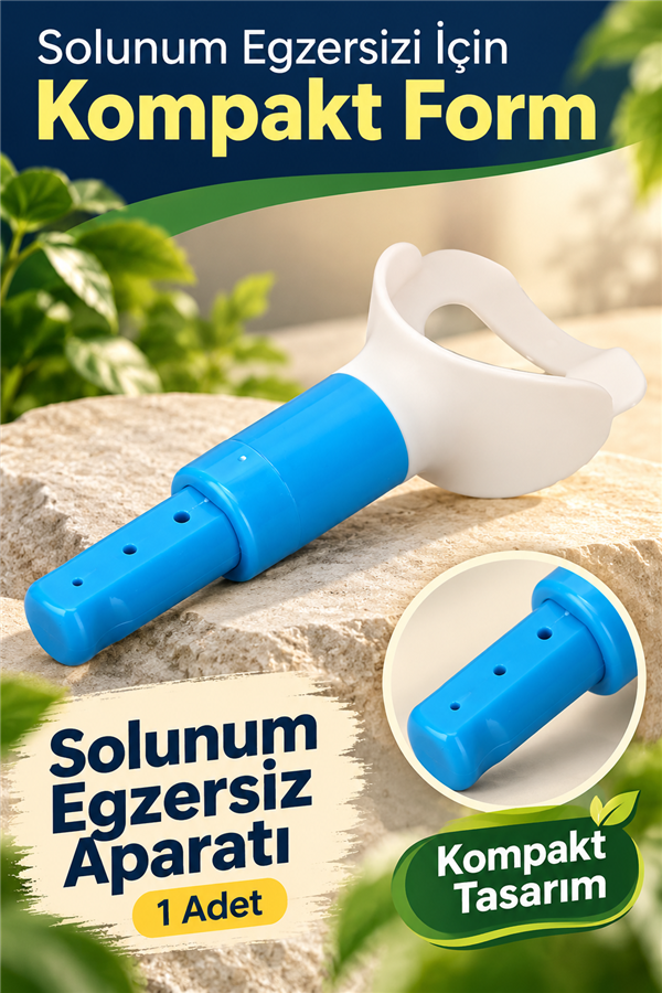 Mucit Home Portatif Kalın Solunum Egzersiz Eğitim Aparatı | Nefes Egzersiz Aparatı 11 cm