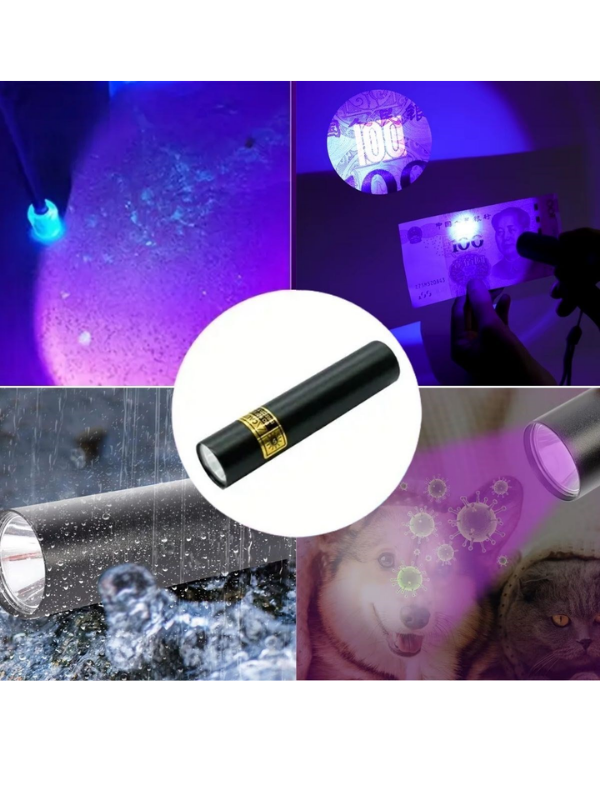 Mucit Home Mor Işık El Feneri Mini Cep Boy Oje Kurutucu Gerçek Para Kontol LED UV