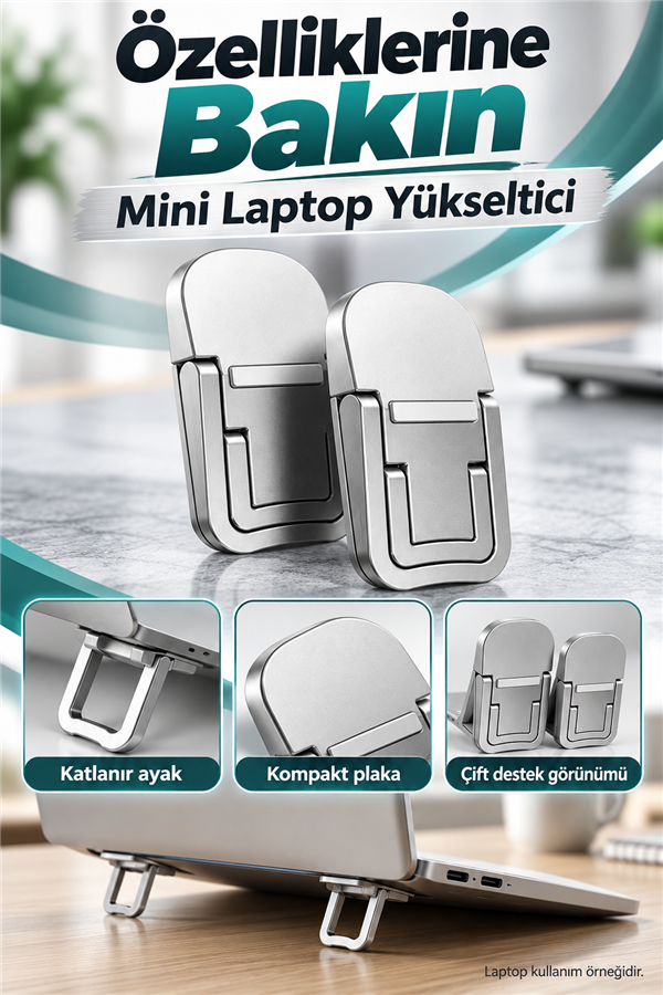 Mucit home Katlanabilir Laptop Standı 1 Çift Mini Notebook Yükseltici Isınmaya Karşı Önlem Standı