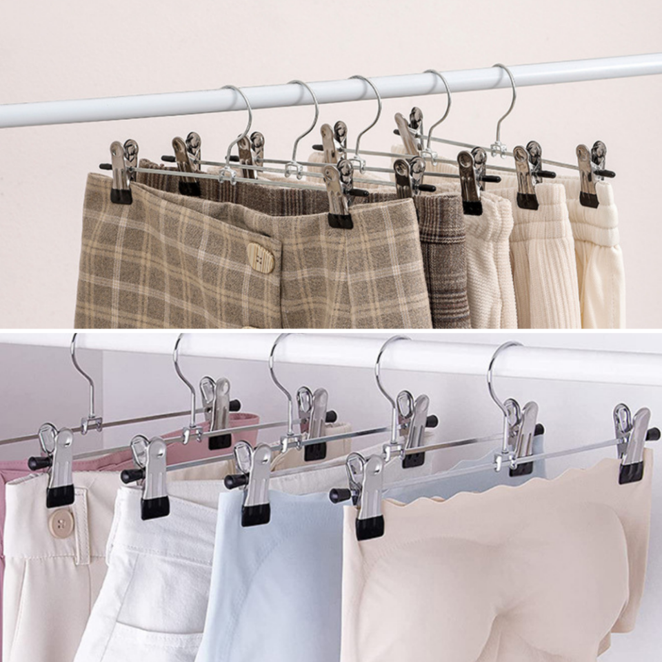 Mucit Home Ayarlanabilir Etek Pantolon Askısı 10 ADET Mandallı Pantolon Askısı