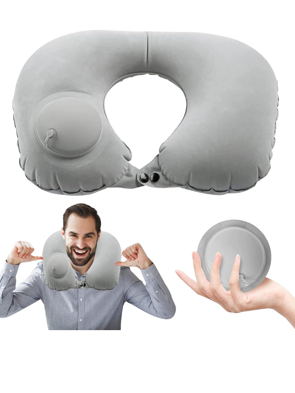 Mucit Home Portatif Seyahat Yastığı Şişirilebiir Tasarım U Boyun Yastığı Kamp Yastığı