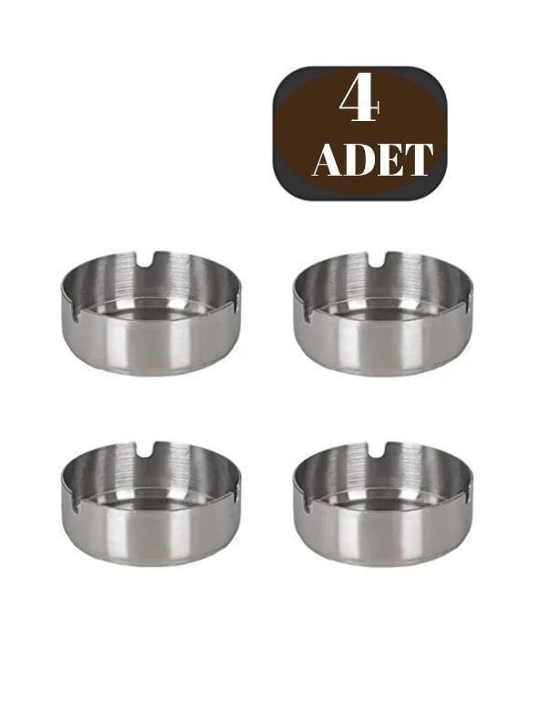 Küllük Metal Küllük Paslanmaz Çelik 4lü Kül Tablası Küllük Seti