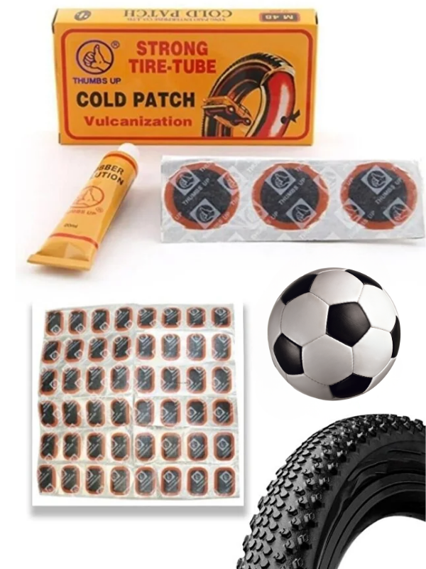 Mucit Home 48 Li Bisiklet Lastik ve Top Tamir Yama Seti Soğuk Yama