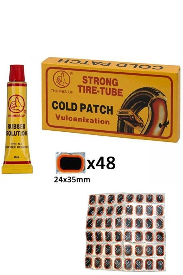 Mucit Home 48 Li Bisiklet Lastik ve Top Tamir Yama Seti Soğuk Yama